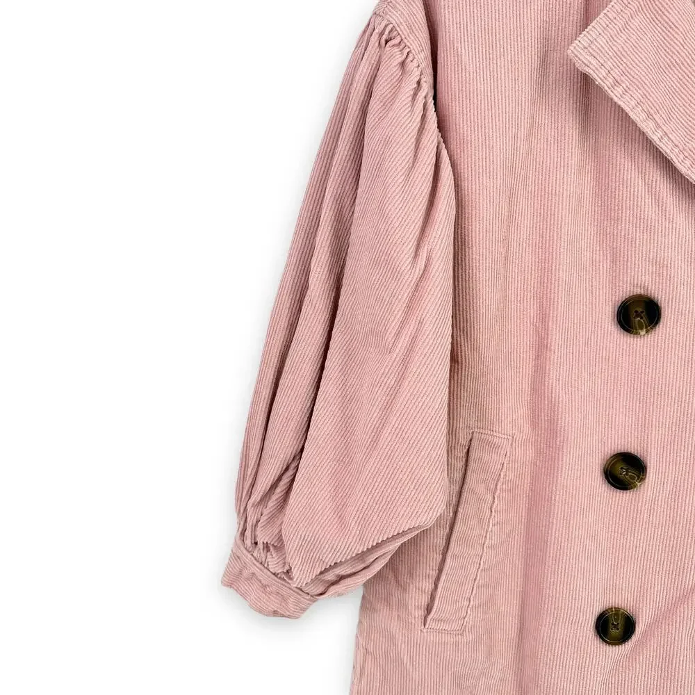 Chelsea & Violet Petal Pink Corduroy Puff Sleeve Jacket Big Girls Medium 8 10